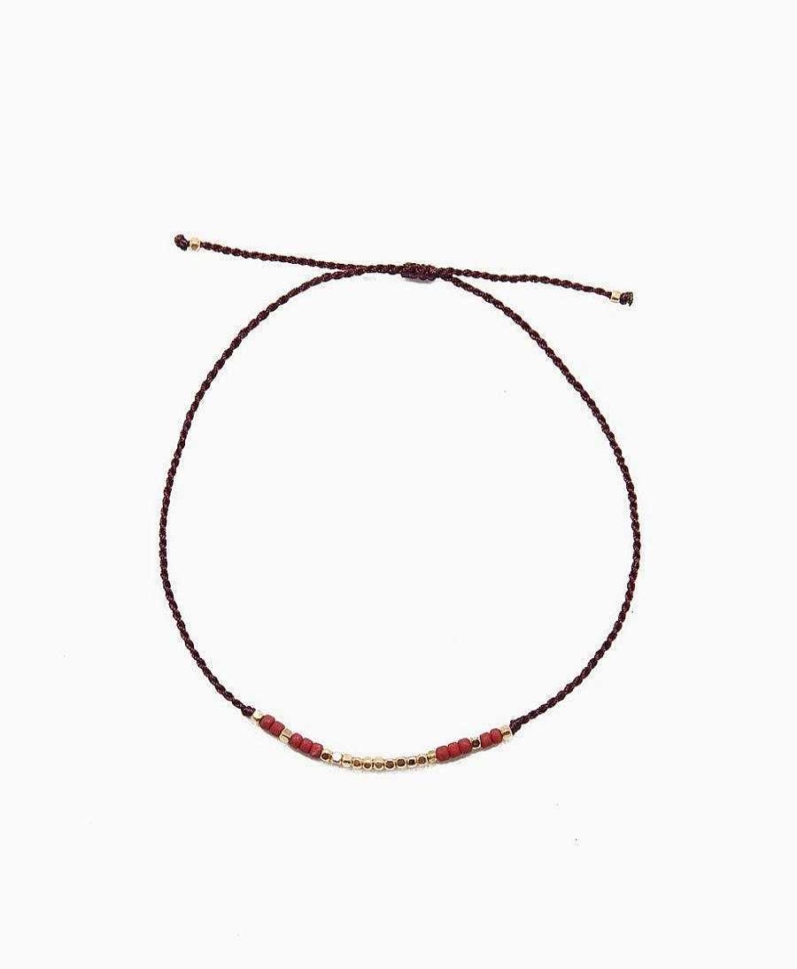 Damen MIMI ET TOI Bracelet & Armringe | Armband / Bracelet - Flori Burgundy