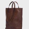 Damen PARK Taschen | Schultertasche / Tragetasche Tote Bag Aus Dunkelbraunem Leder