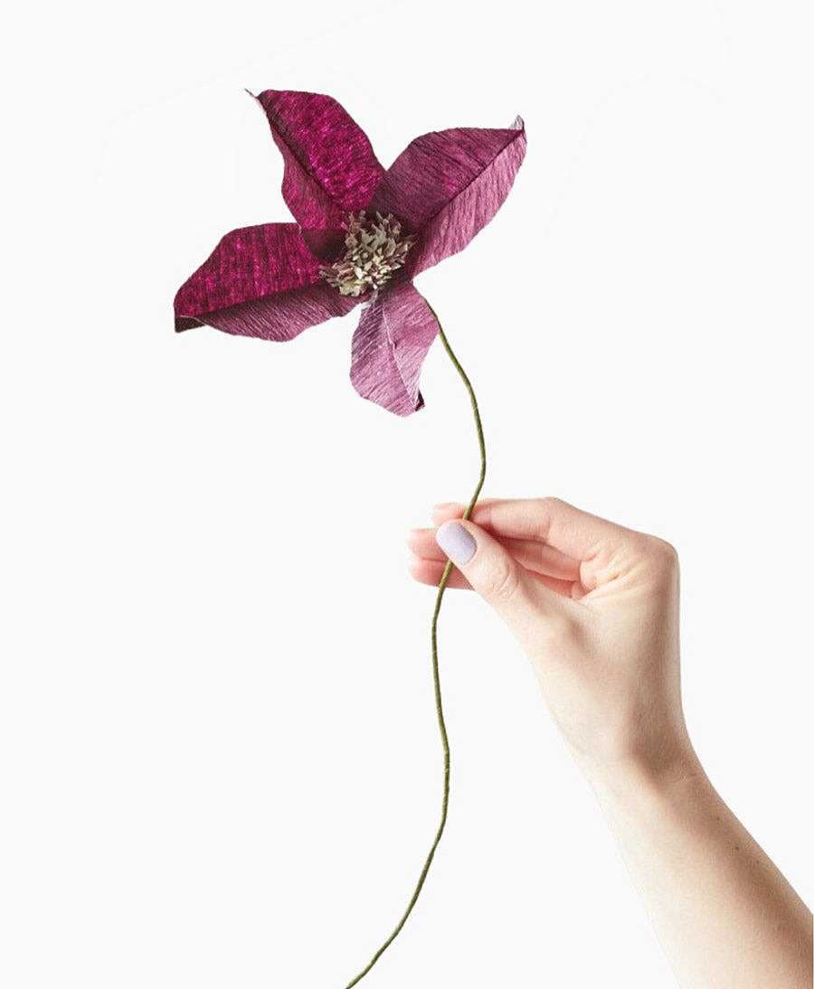 Lifestyle Studio About Raumdekoration | Papierblume Waldrebe Clematis Aubergine