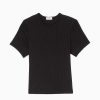 Damen DONNI. Oberteile | Geripptes T-Shirt - Schwarz