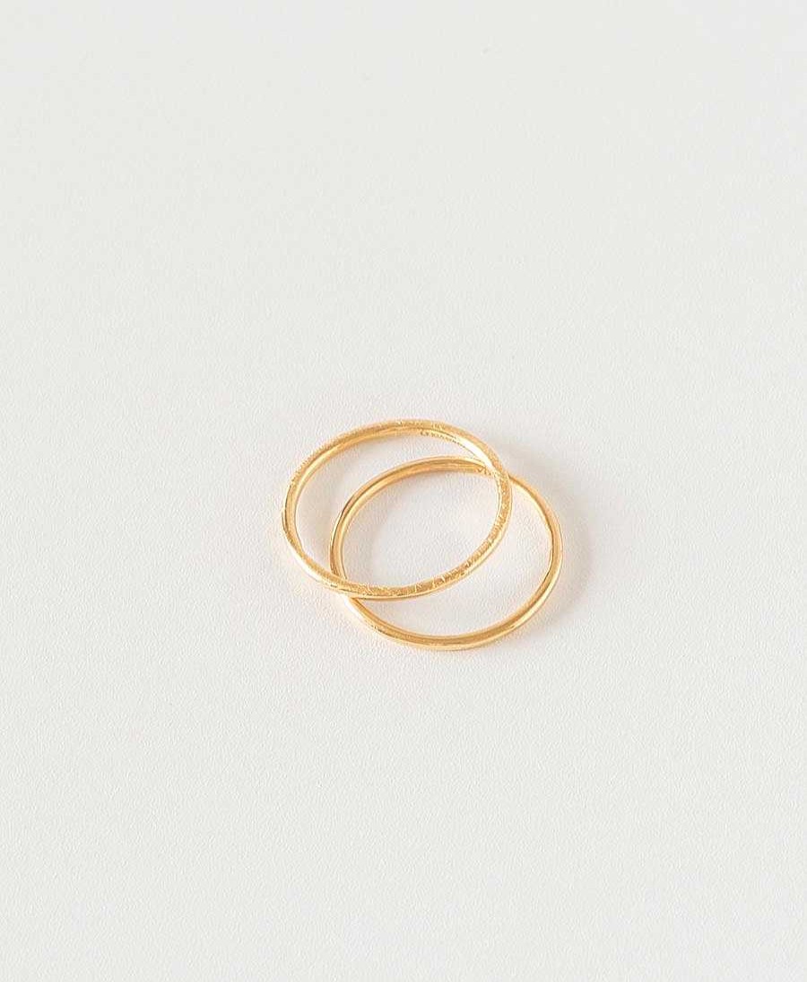 Damen V Design Lab Fingerringe | Essentials Thin Ring (Matt) Vergoldet