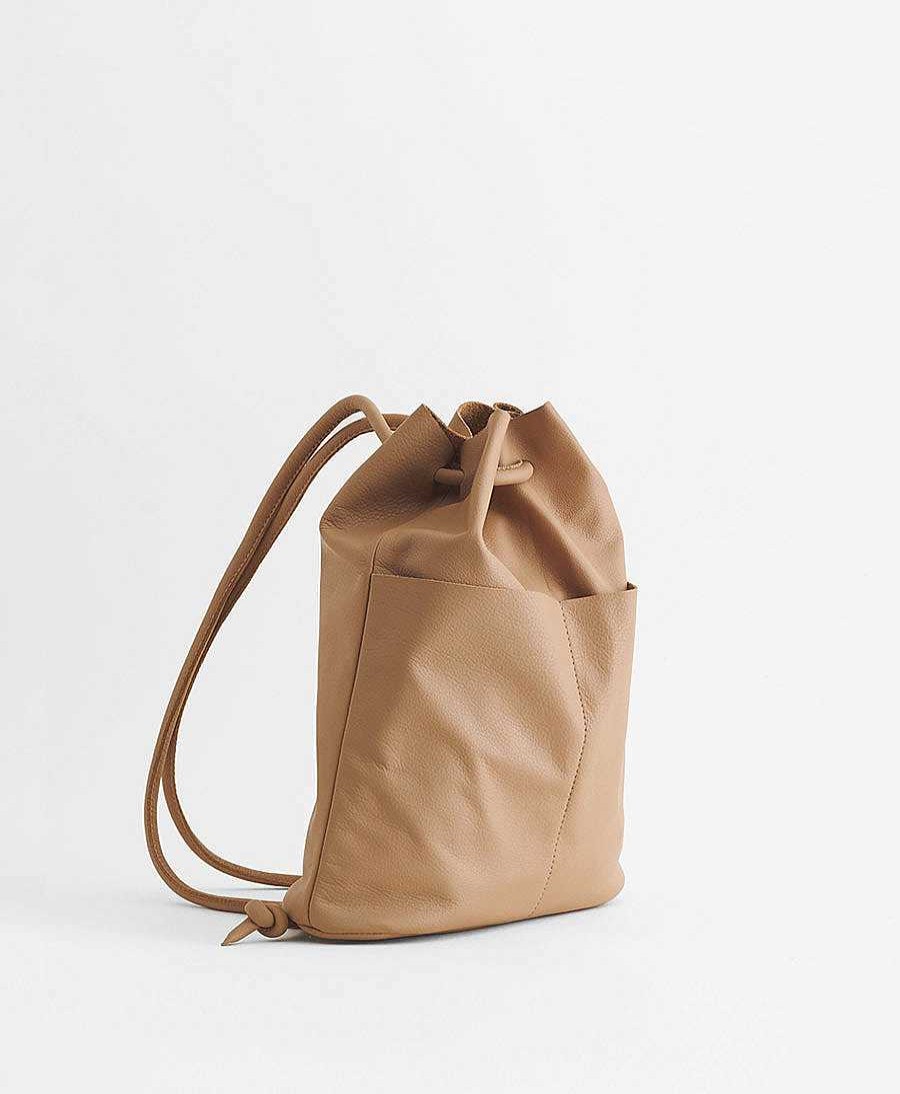 Damen Are Studio Rucks Cke | Rucksack Lade - Leder, Beige