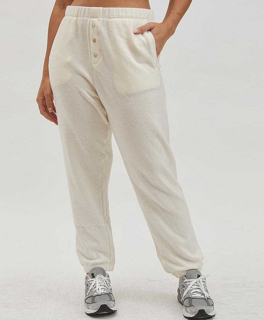 Damen DONNI. Unterteile | Trainerhose Vintage Fleece Jogger - Creme