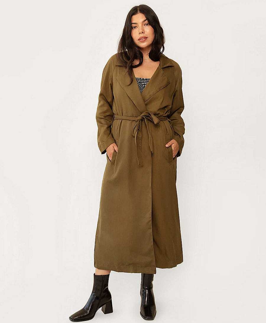 Damen Whimsy + Row Oberteile | Gia Trench / Mantel - Gr Nbraun