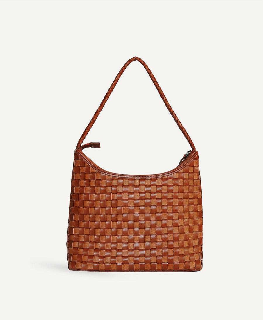 Damen BEMBIEN Taschen | Gewebte Ledertasche "Marni Large" - Copper X Sienna