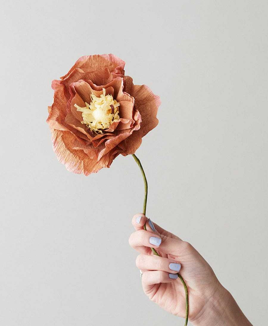 Lifestyle Studio About Raumdekoration | Papierblume Islandmohn Ice Poppy Dark Ochre