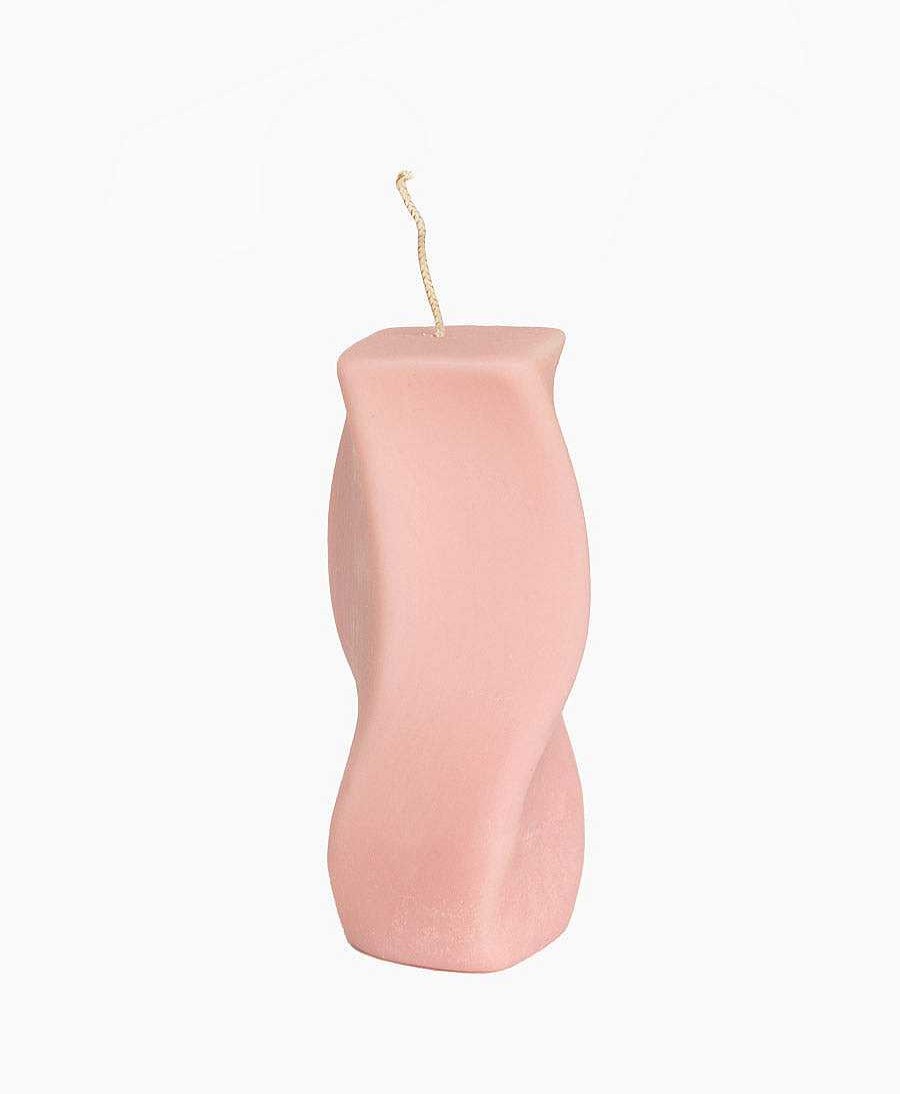 Lifestyle Esh Candle Raumdekoration | Kerze Swirl Pillar - Rosa