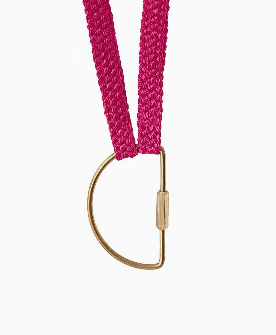 Lifestyle YOOMEE Schl Sselanh Nger | Schl Sselband "Fatima" Halfmoon Messing - Magenta