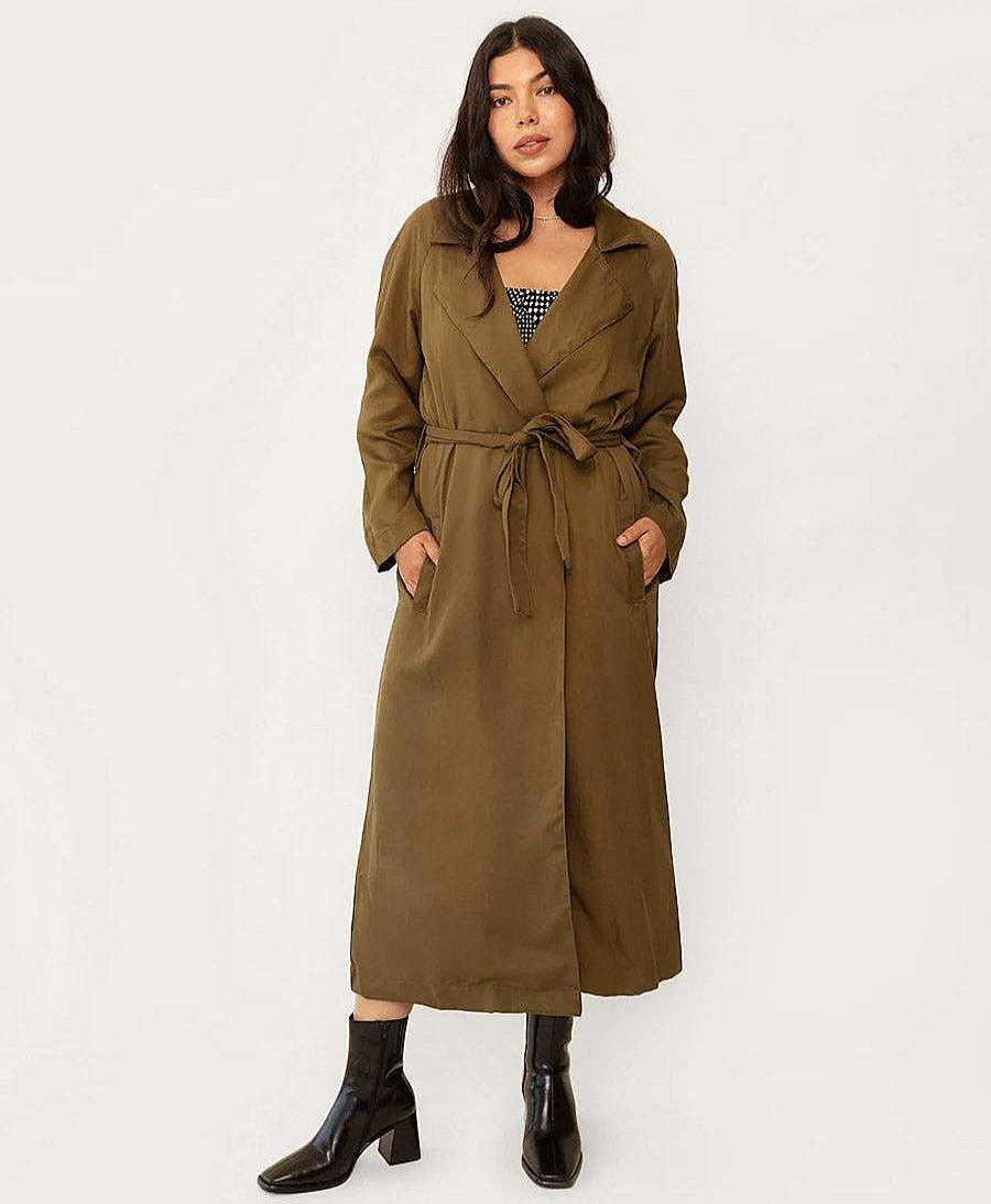 Damen Whimsy + Row M Ntel & Jacken | Gia Trench / Mantel - Gr Nbraun