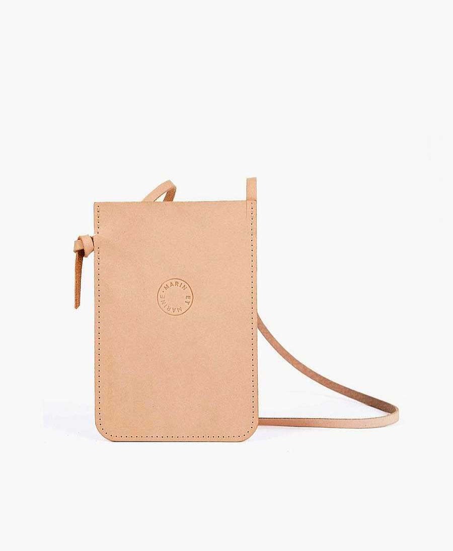 Damen Marin et Marine Taschen | New Phone Case Petit Voyage Aus Leder - Nude