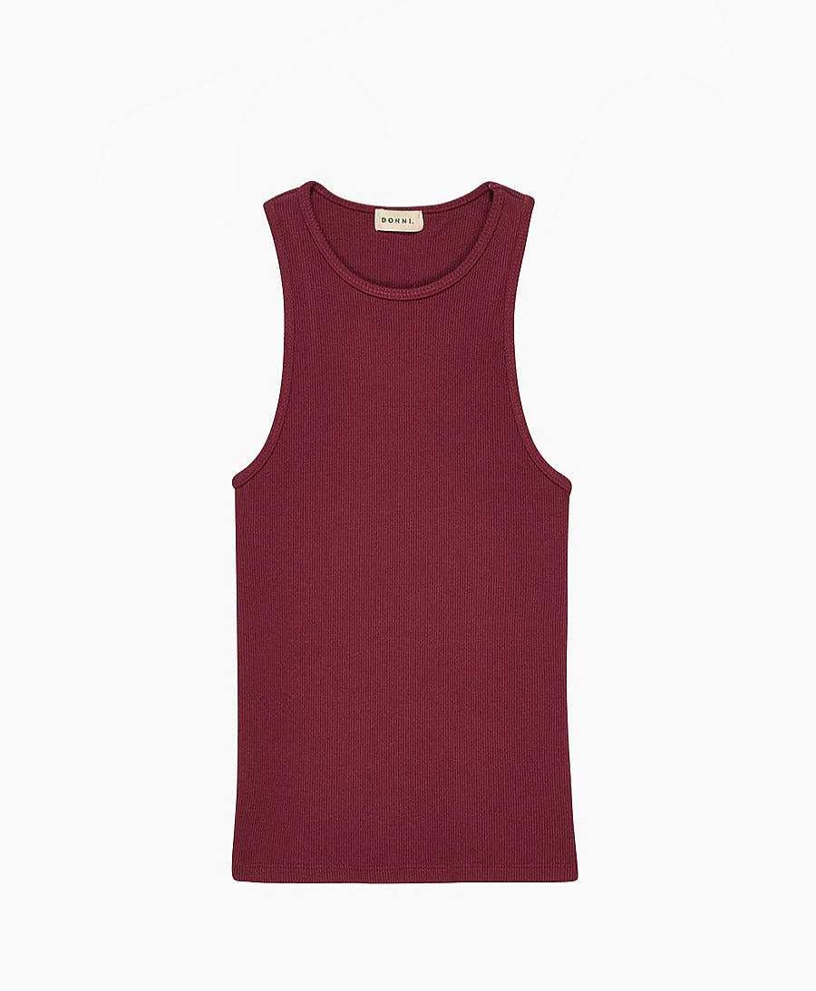 Damen DONNI. Oberteile | Geripptes Tank Top - Rot