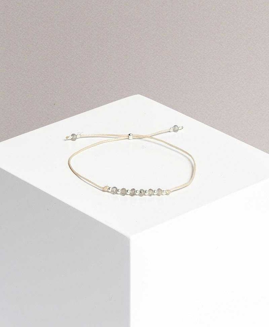 Damen YOOMEE Bracelet & Armringe | Bracelet Small But Mighty Silber - Labradorit - Beige