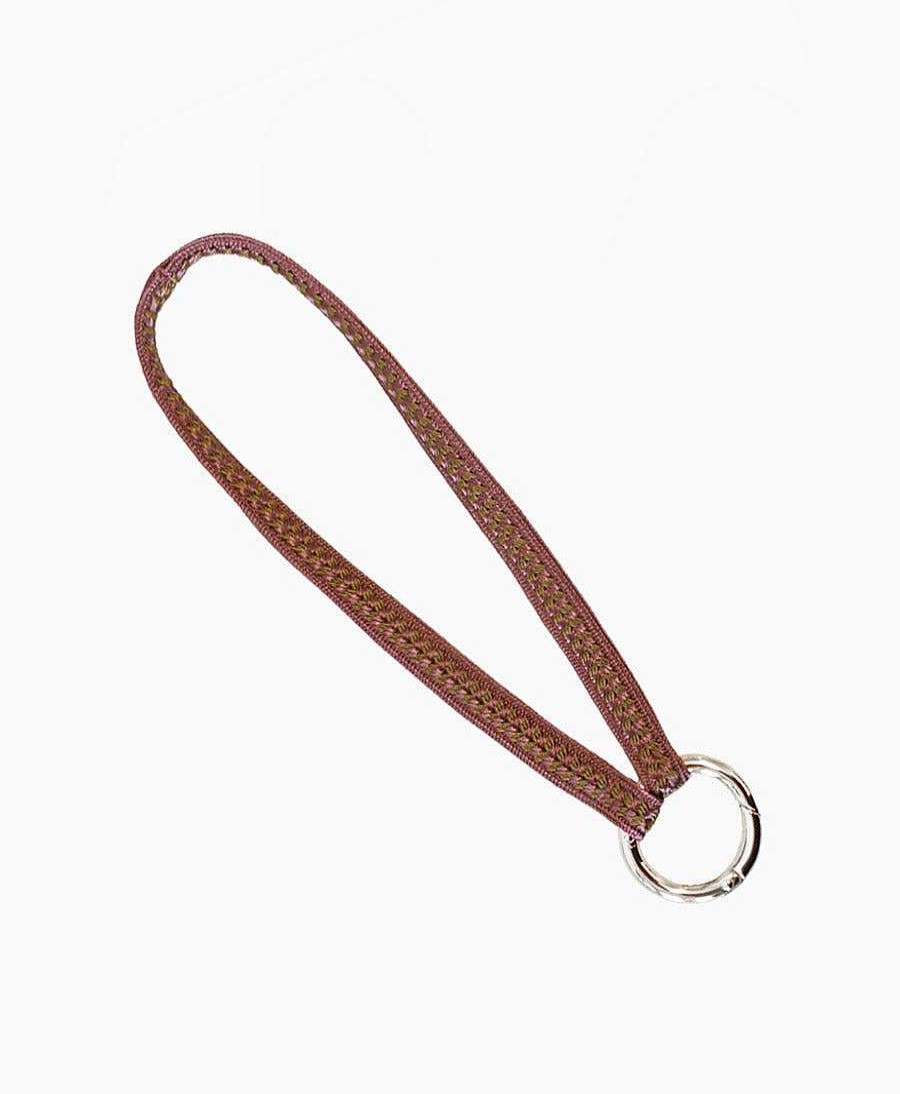 Lifestyle YOOMEE Organisation | Kurzes Schl Sselband "Zahra Mini" Mit Silbrigem Karabiner - Rosewood