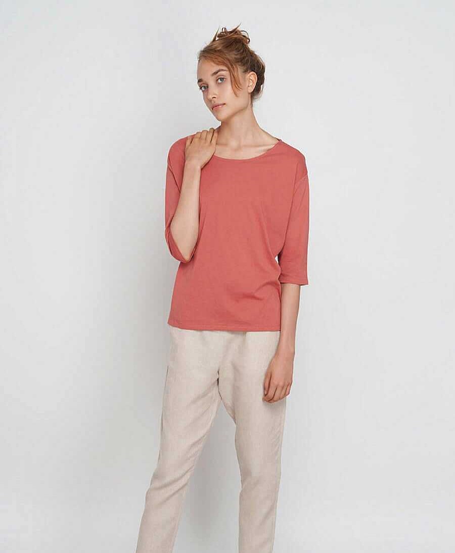 Damen JUNGLE FOLK Oberteile | Esperanza Shirt - Dusty Red