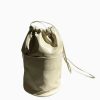 Damen Modern Weaving Taschen | Tasche "Drawstring Slouch Pocket Bucket" - Lammleder, Pastellgr N