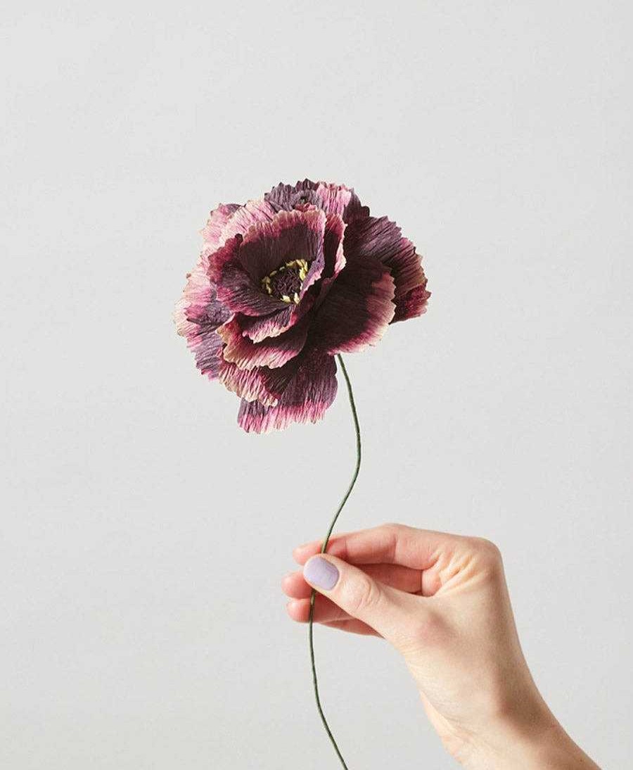 Lifestyle Studio About Raumdekoration | Papierblume Pfingstrose / Peony Aubergine