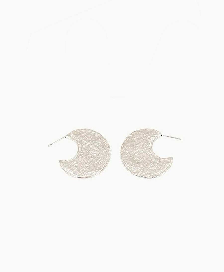 Damen Wild Fawn Ohrringe | Ohrringe Silber "Ancient Traces Shield Hoop"