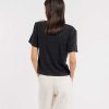 Damen LAUDE the Label Oberteile | T-Shirt Aus Seide - Schwarz