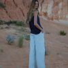 Damen Beaumont Organic Unterteile | Riya-May Stoffhose Aus Baumwolle Und Leinen - Hellgrau