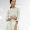 Damen Micaela Greg Oberteile | Feinstrick Top - Salt Shell Rib Tee