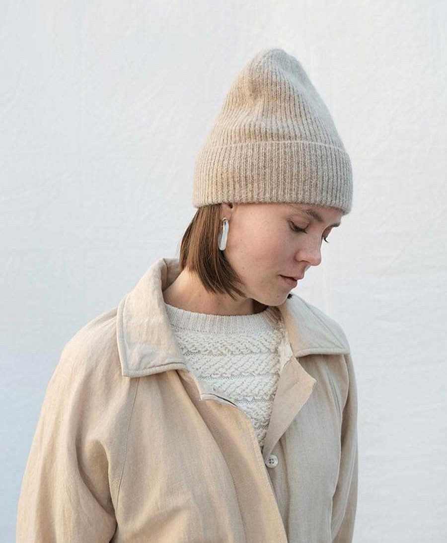 Damen Micaela Greg M Tzen, H Te & Schals | Beige Strickm Tze - Rib Hat Oatmeal