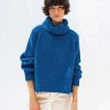 Damen JUNGLE FOLK Oberteile | Rollkragenpullover Ode - Blau