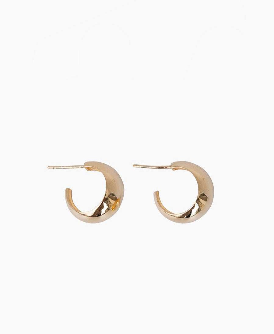 Damen V Design Lab Ohrringe | Savoy Smooth Small Hoops - Ohrringe Vergoldet