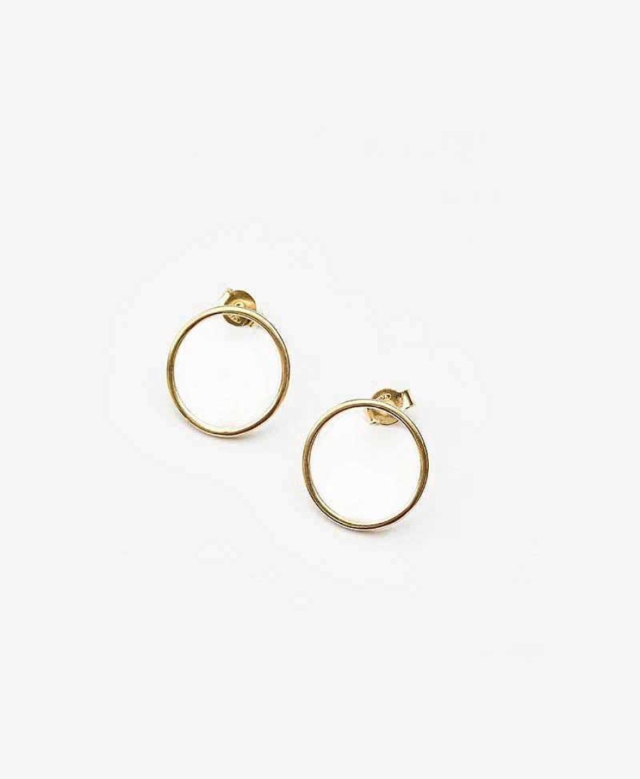 Damen V Design Lab Ohrringe | Small Circle Ohrstecker Vergoldet