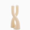 Lifestyle Cerabella Raumdekoration | Skulptur-Kerze Sinuosa 2Er Set - Creme