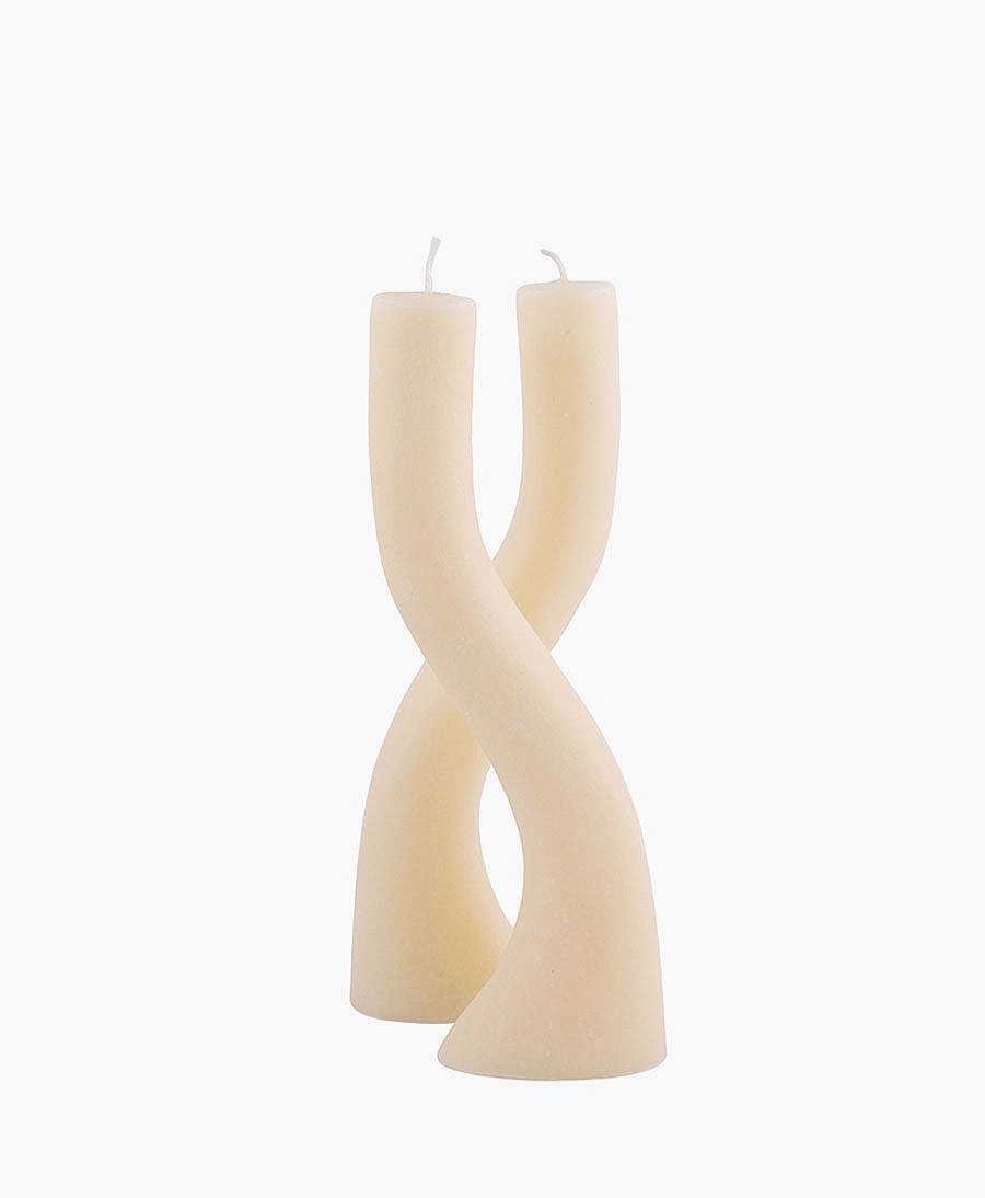 Lifestyle Cerabella Raumdekoration | Skulptur-Kerze Sinuosa 2Er Set - Creme