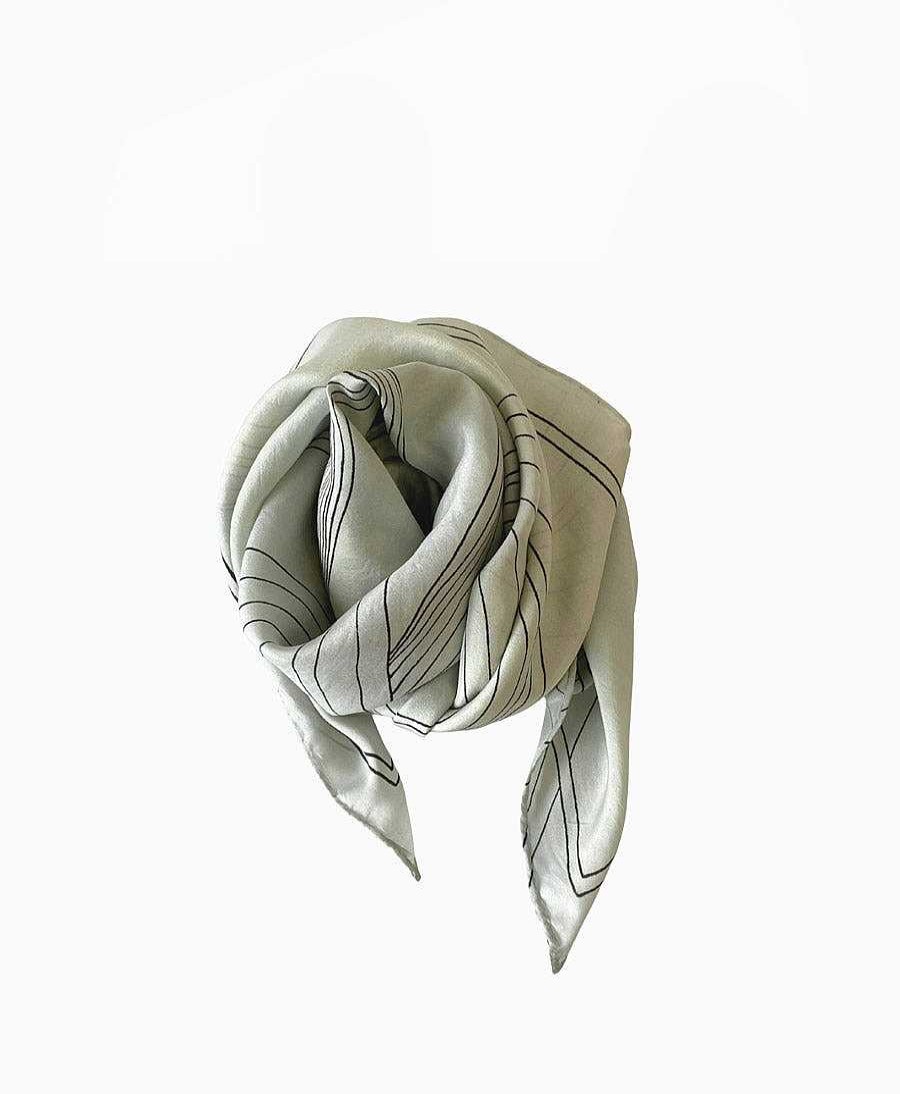 Damen Clomes Haaraccessoires | Foulard Ronja Aus Seide (Peace Silk) - Salbei