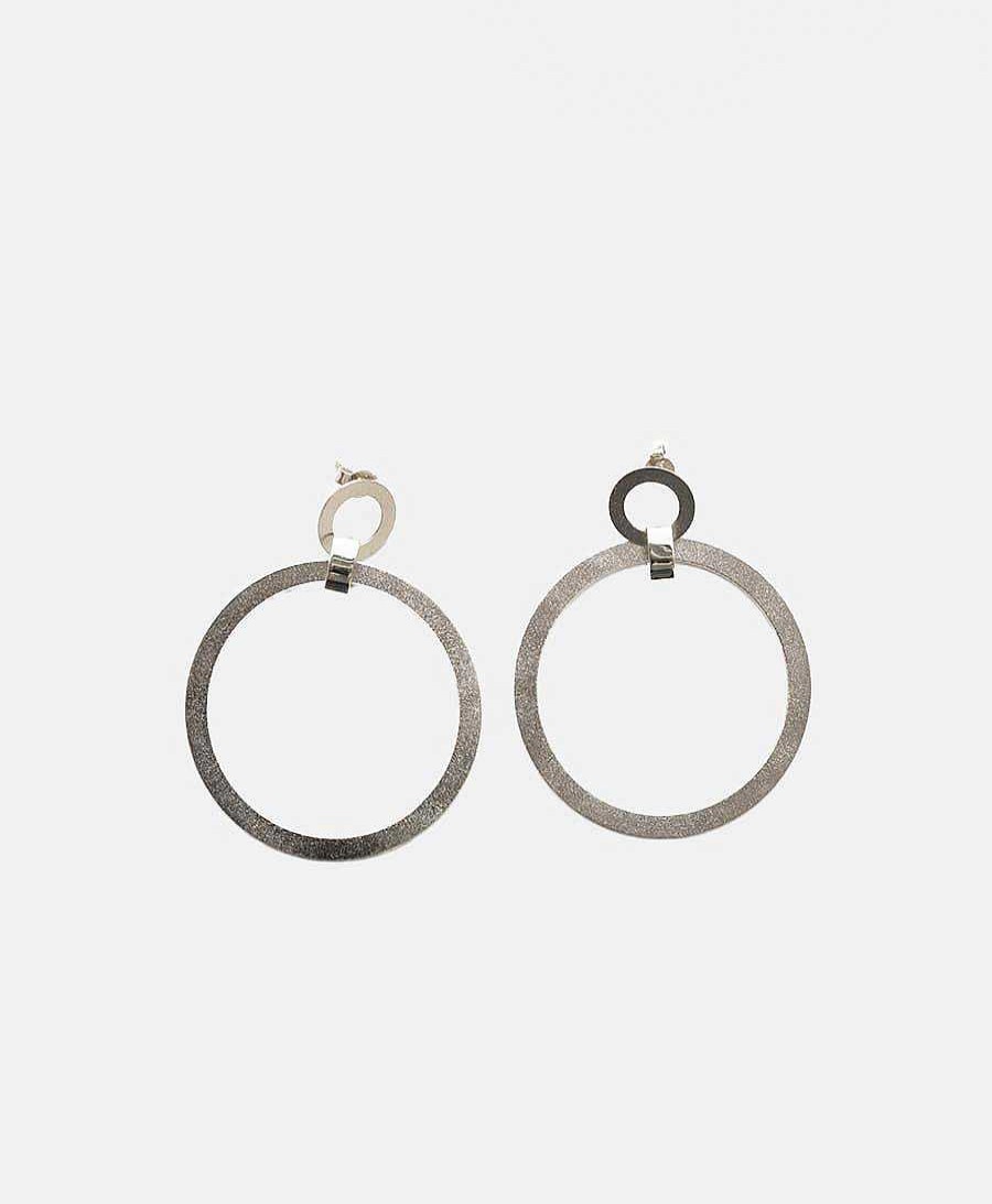 Damen V Design Lab Ohrringe | Double Hoop Ohrringe Mit Weissgold Vergoldet