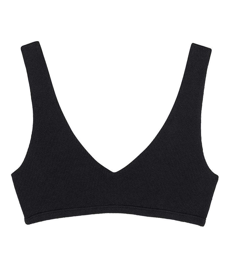 Damen DONNI. Oberteile | The Ribbed Bralette - Schwarz