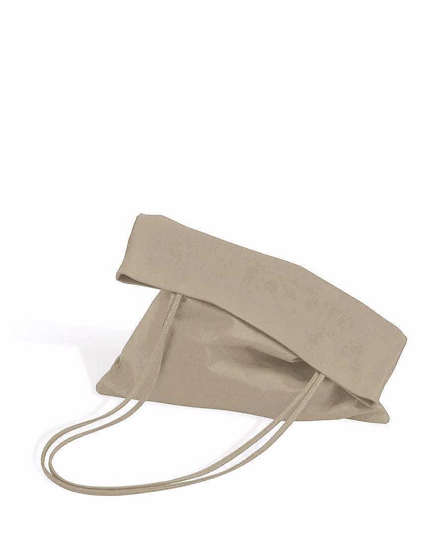 Damen Modern Weaving Taschen | Schultertasche "Slim Lamb Sak" - Lammleder, Taupe