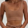 Damen DONNI. Oberteile | The Sweater Bra Top - Braun / Camel