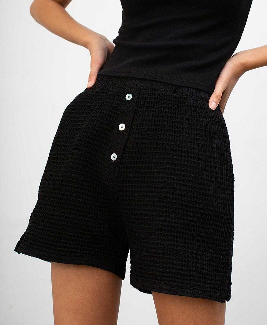 Damen DONNI. Unterteile | The Waffle Short Aus Baumwolle - Jet