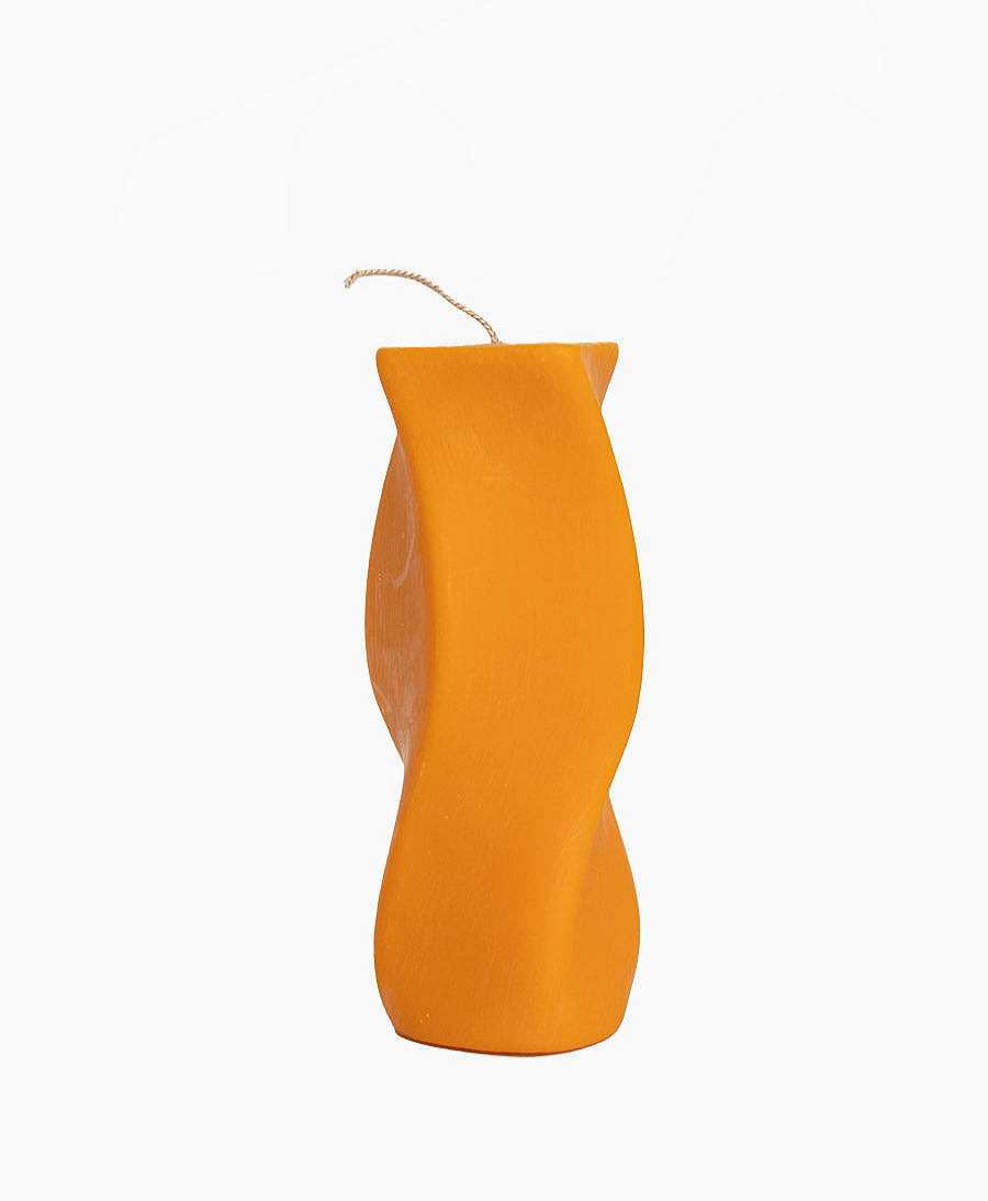 Lifestyle Esh Candle Raumdekoration | Kerze Swirl Pillar - Orange