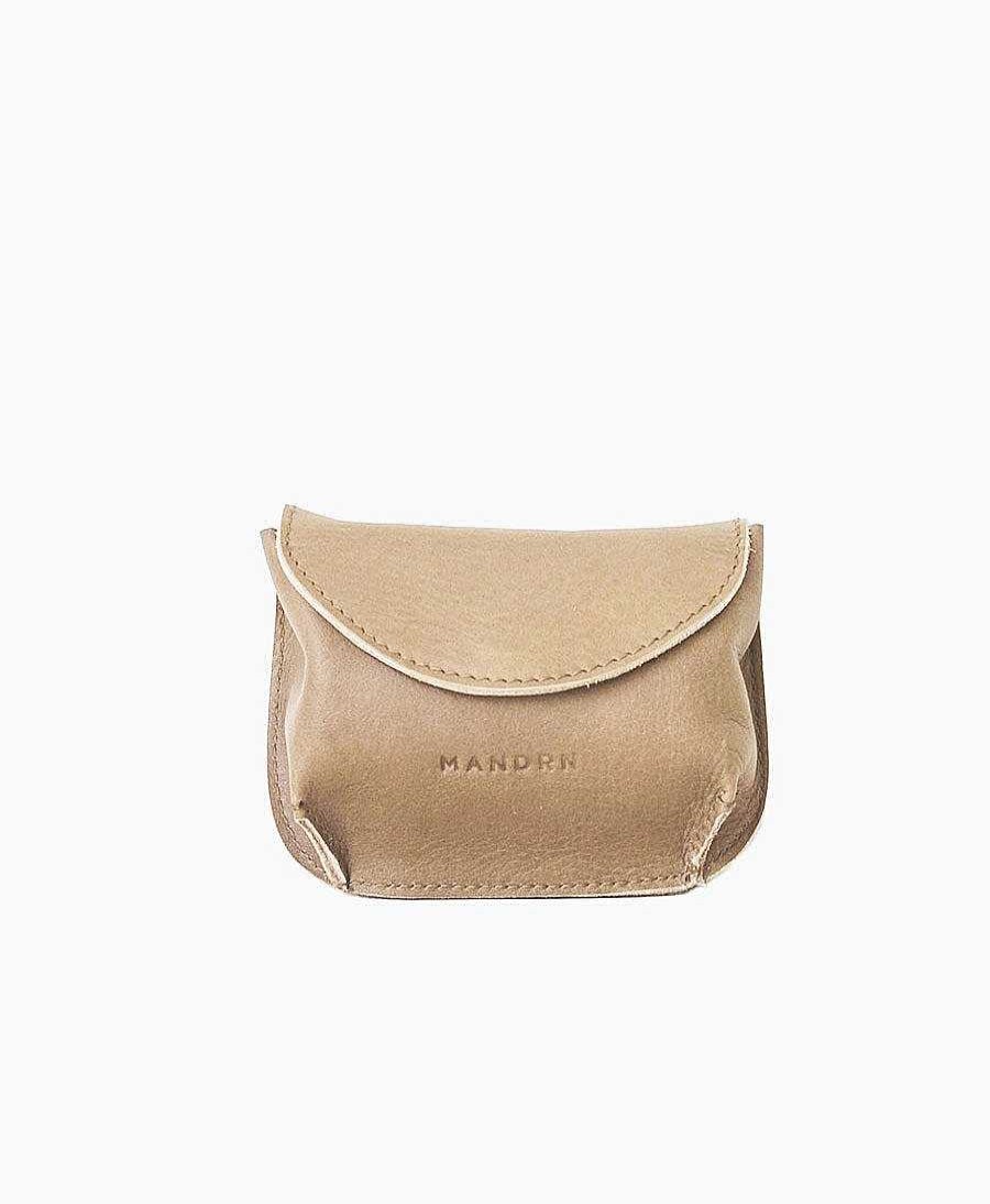 Damen MANDRN Portemonnaie | Kleines Portemonnaie Aus Hellem Leder - Billie Wallet Sand