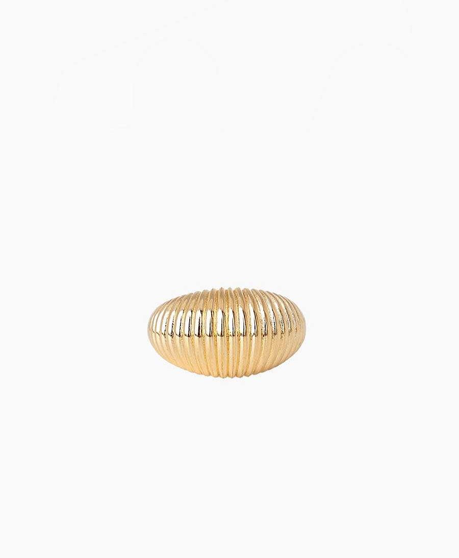 Damen V Design Lab Fingerringe | Savoy Dome Ring Vergoldet