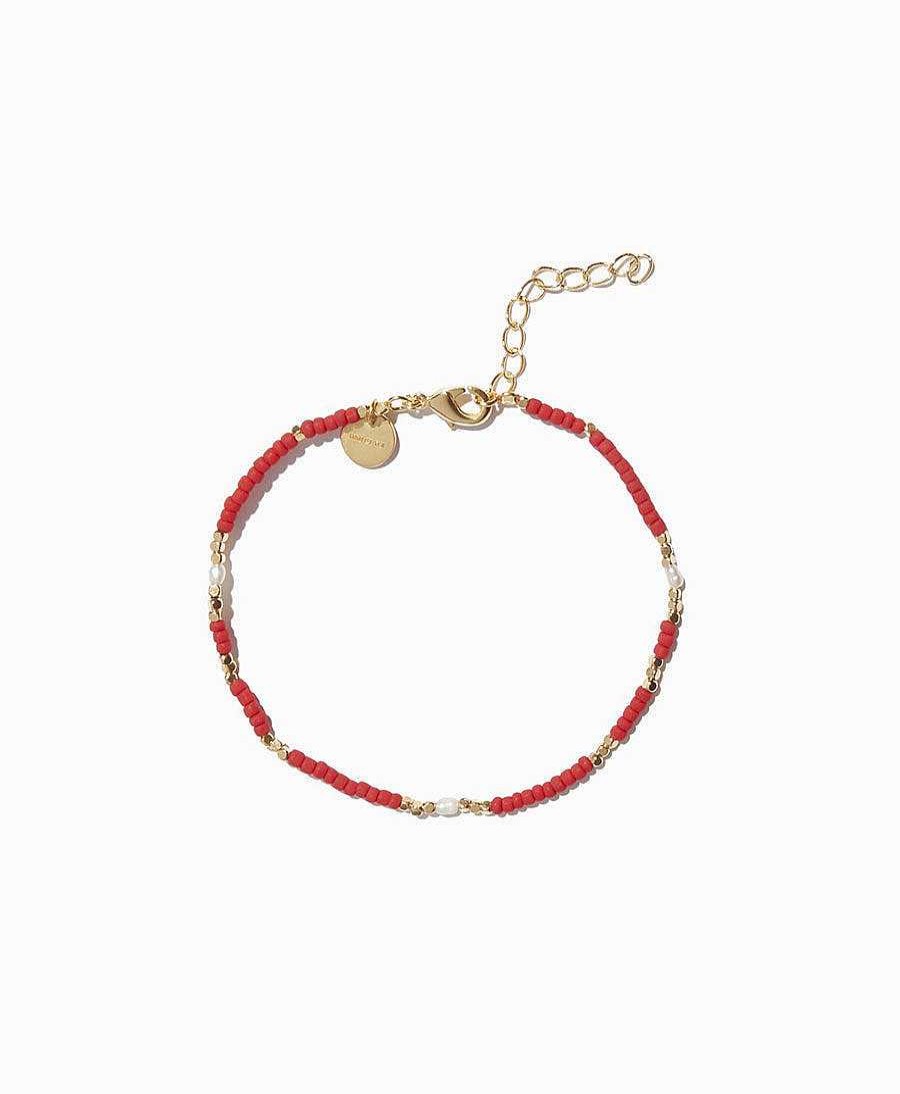 Damen MIMI ET TOI Bracelet & Armringe | Farbiges Bracelet - Mae Rouge Pearl