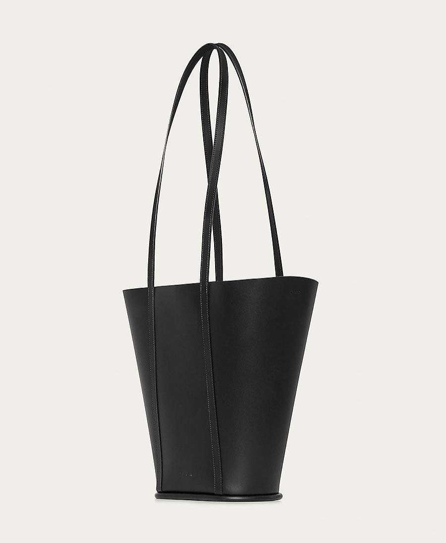 Damen Balagan Taschen | Shopper / Tasche Aus Leder "Gaviya" - Schwarz