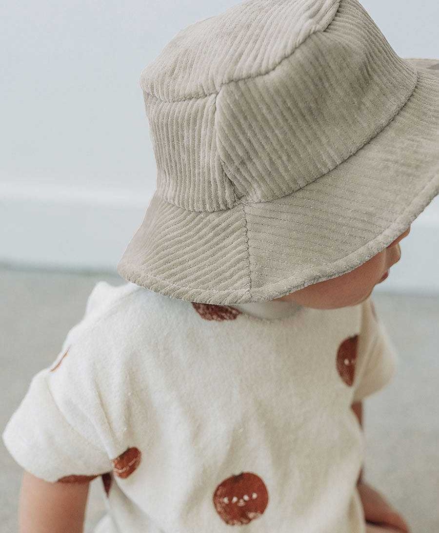 Kinder Kidwild Accessoires F R Kinder | Corduroy Bucket Hat - Fischerhut Aus Cord - Pebble