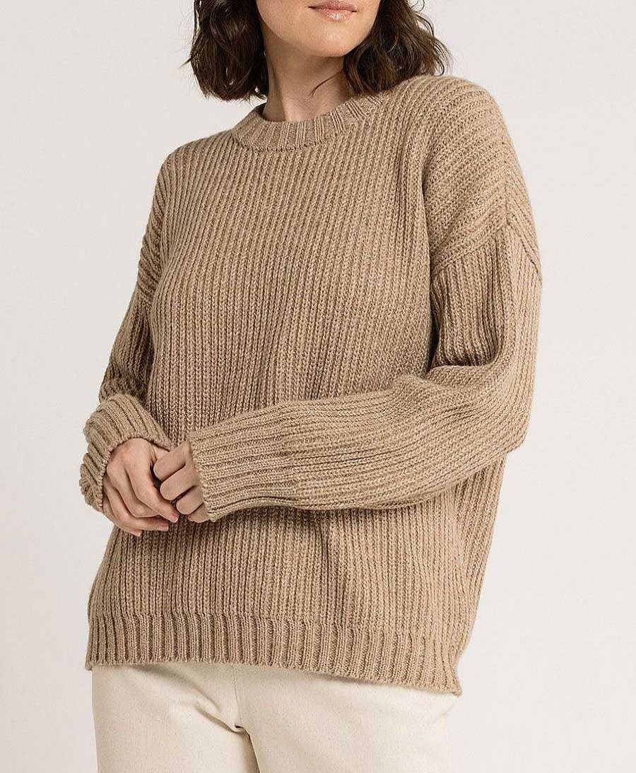 Damen LAUDE the Label Oberteile | Strickpullover Aus Alpaka Und Pima-Baumwolle - Caramel