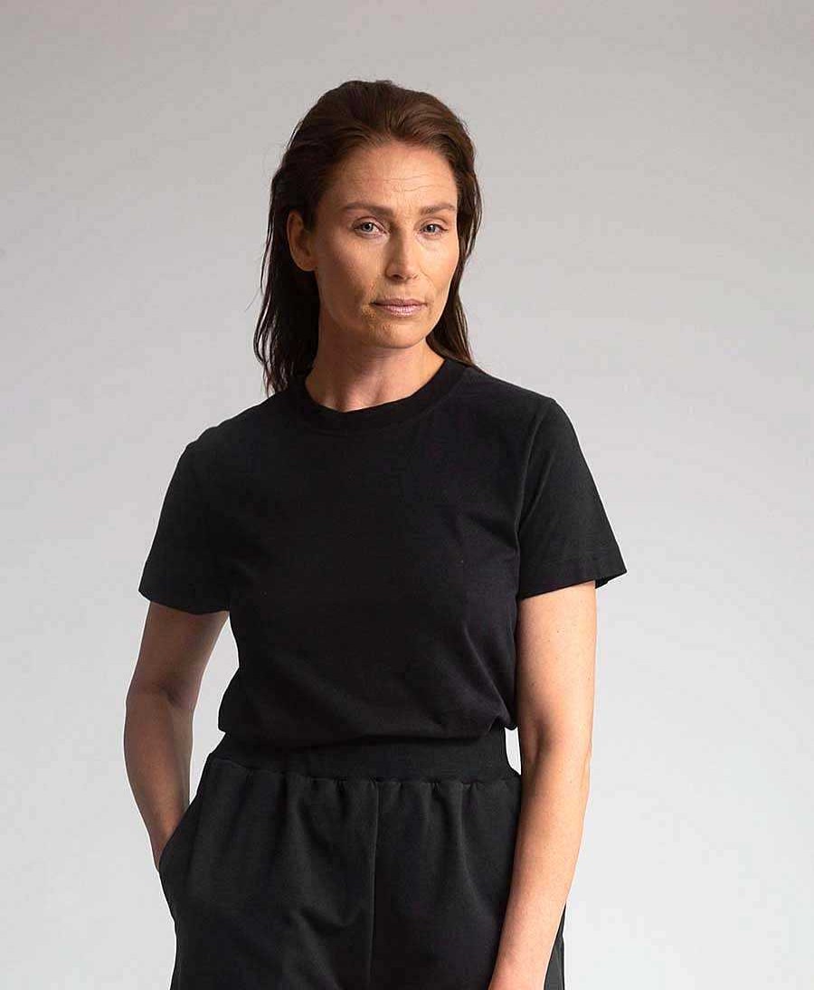 Damen Beaumont Organic Oberteile | Maliah T-Shirt Aus Bio-Baumwolle - Schwarz