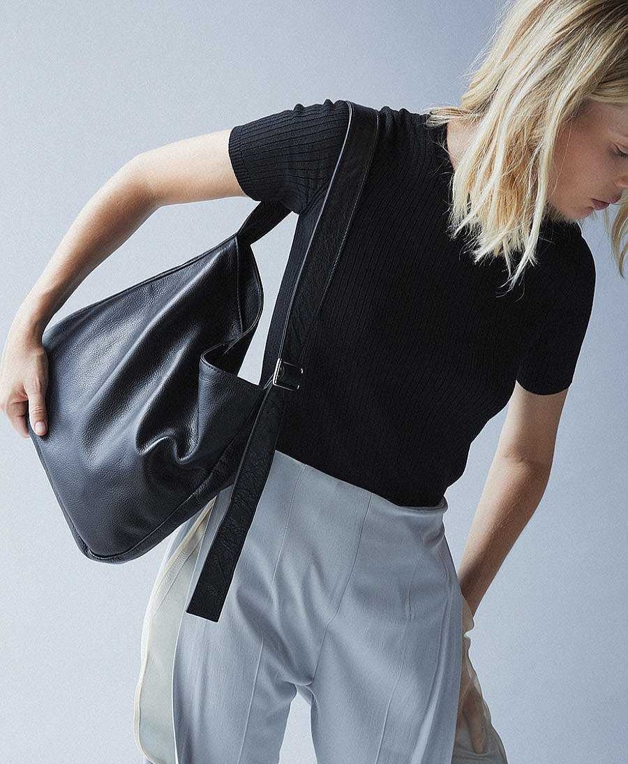 Damen Are Studio Taschen | Schultertasche & Umh Ngetasche Jane - Leder, Schwarz