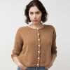 Damen JUNGLE FOLK Oberteile | Babyalpaka Cardigan Rapha - Ungef Rbtes Camel