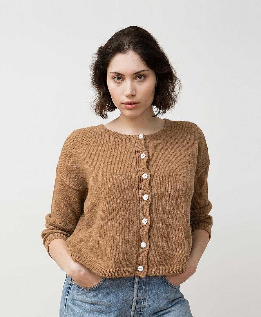 Damen JUNGLE FOLK Oberteile | Babyalpaka Cardigan Rapha - Ungef Rbtes Camel