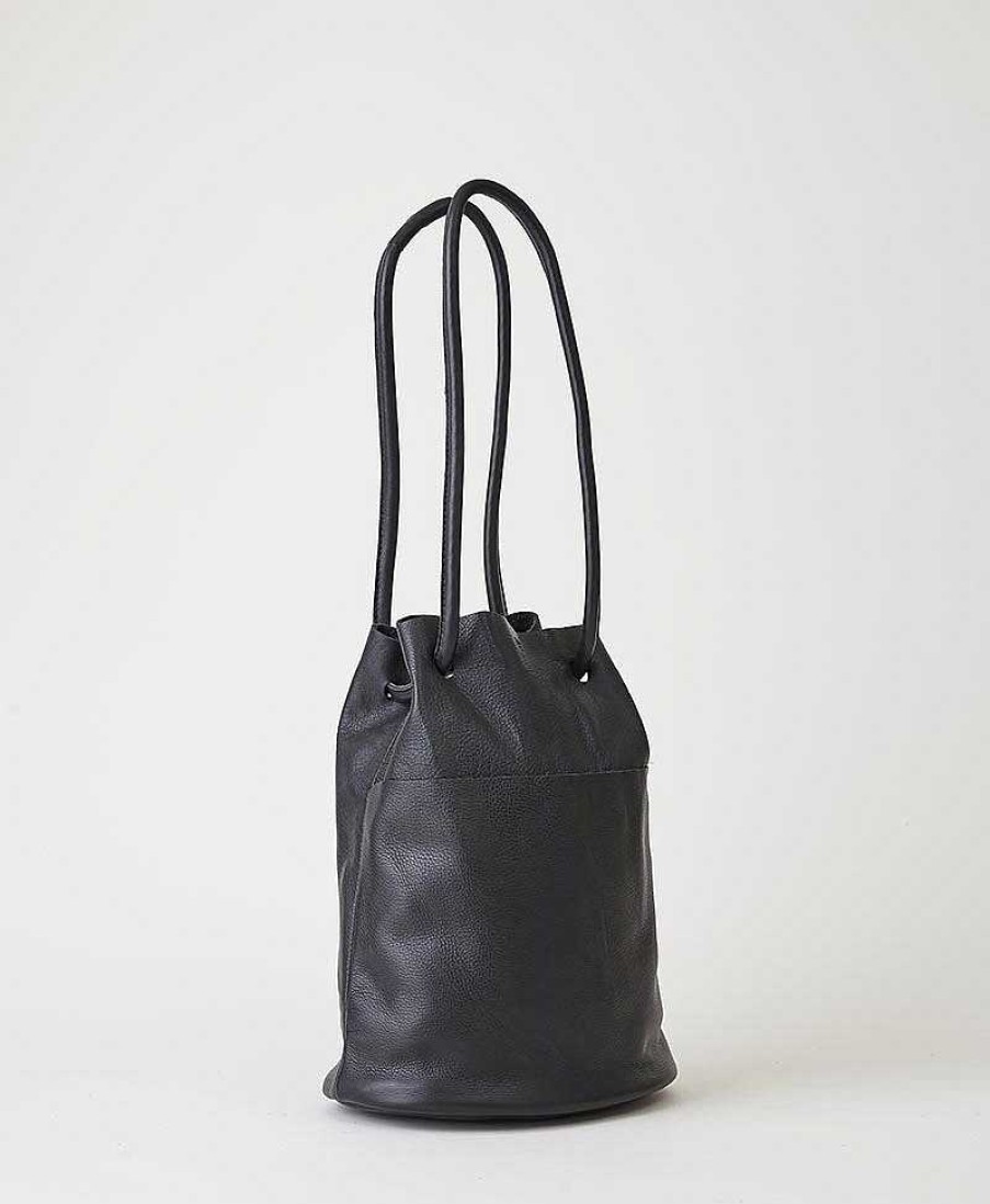 Damen Are Studio Taschen | Schultertasche Tube - Leder, Schwarz