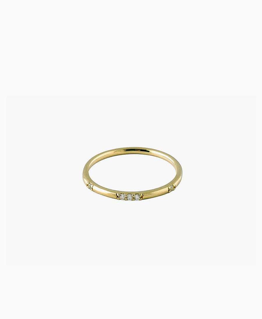 Damen Trois Petits Points Fingerringe | Fingerring Mit Topas Edelsteinen - Vergoldetes Sterling Silber