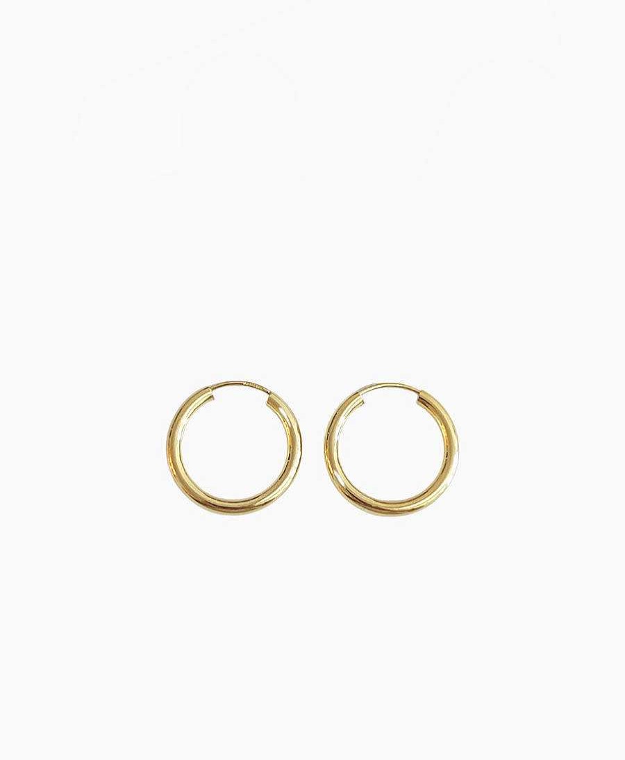 Damen Clomes Ohrringe | Breite Creolen 20Mm - Echtgold